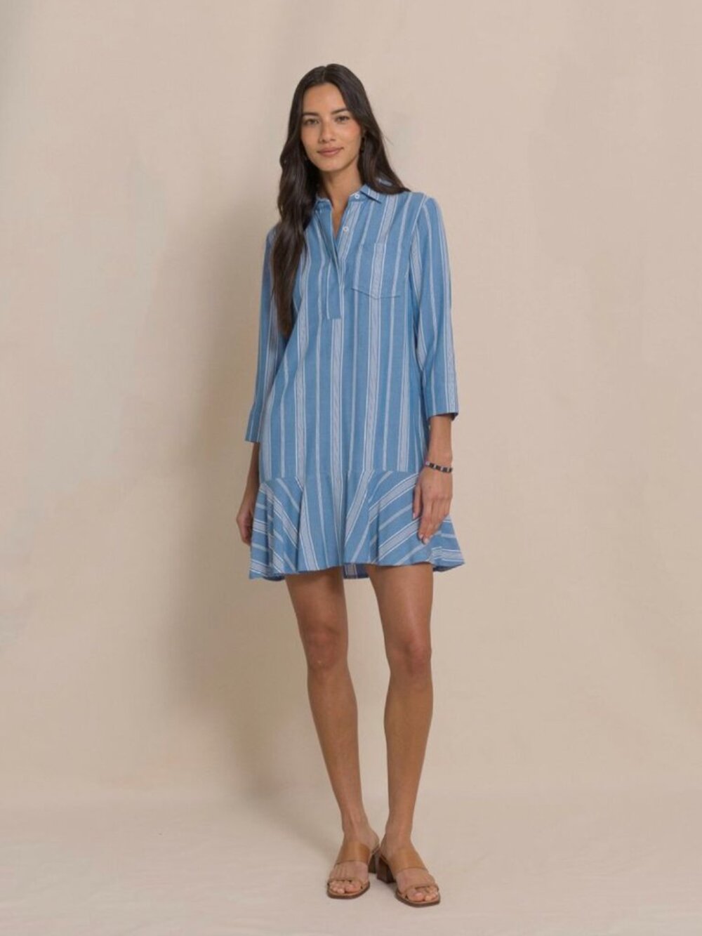 NWT Southern Tide Delilah Stripe Popover Dress Nautical Blue • Xs